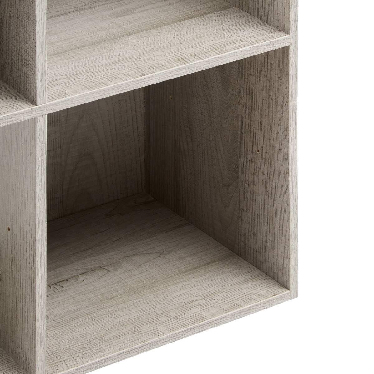 Five - Meuble Etagère de Rangement en Bois Gris 8 Cases Mix n' modul