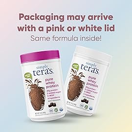 simply tera\'s Pure Whey Protein Powder - Dark Chocolate Clean Protein Powder, Grass Fed Whey Protein Powder Without Artificial Sweeteners, Clean Label, Non-GMO, Kosher, rBGH-Free - 24 Oz