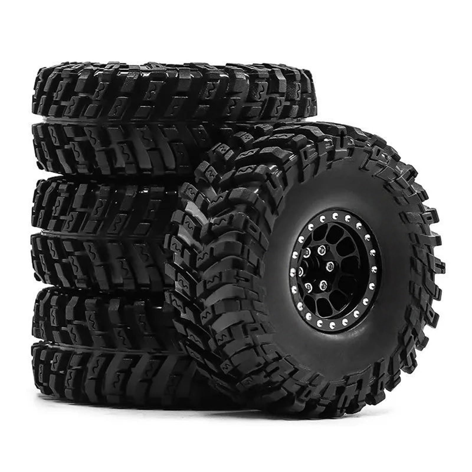 4 Pezzi Da 1.0 Pollici In Metallo Mozzo Ruota In Gomma Per Pneumatici Arrampicata Per TRX4M Per SCX24 Per FMS Per Ascent-18 1/18 RC Crawler Parti Aggiornamento Parts