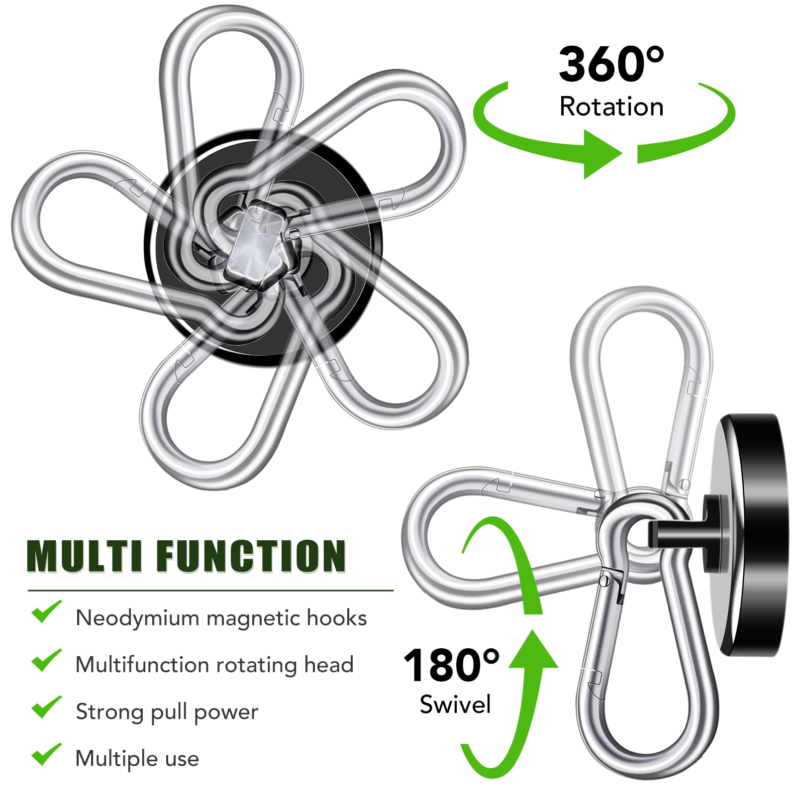 E BAVITE Magnetic Hooks - 12 Pack, 110LBS Strong -3 E BAVITE Magnetic Hooks - 12 Pack, 110LBS Strong -3