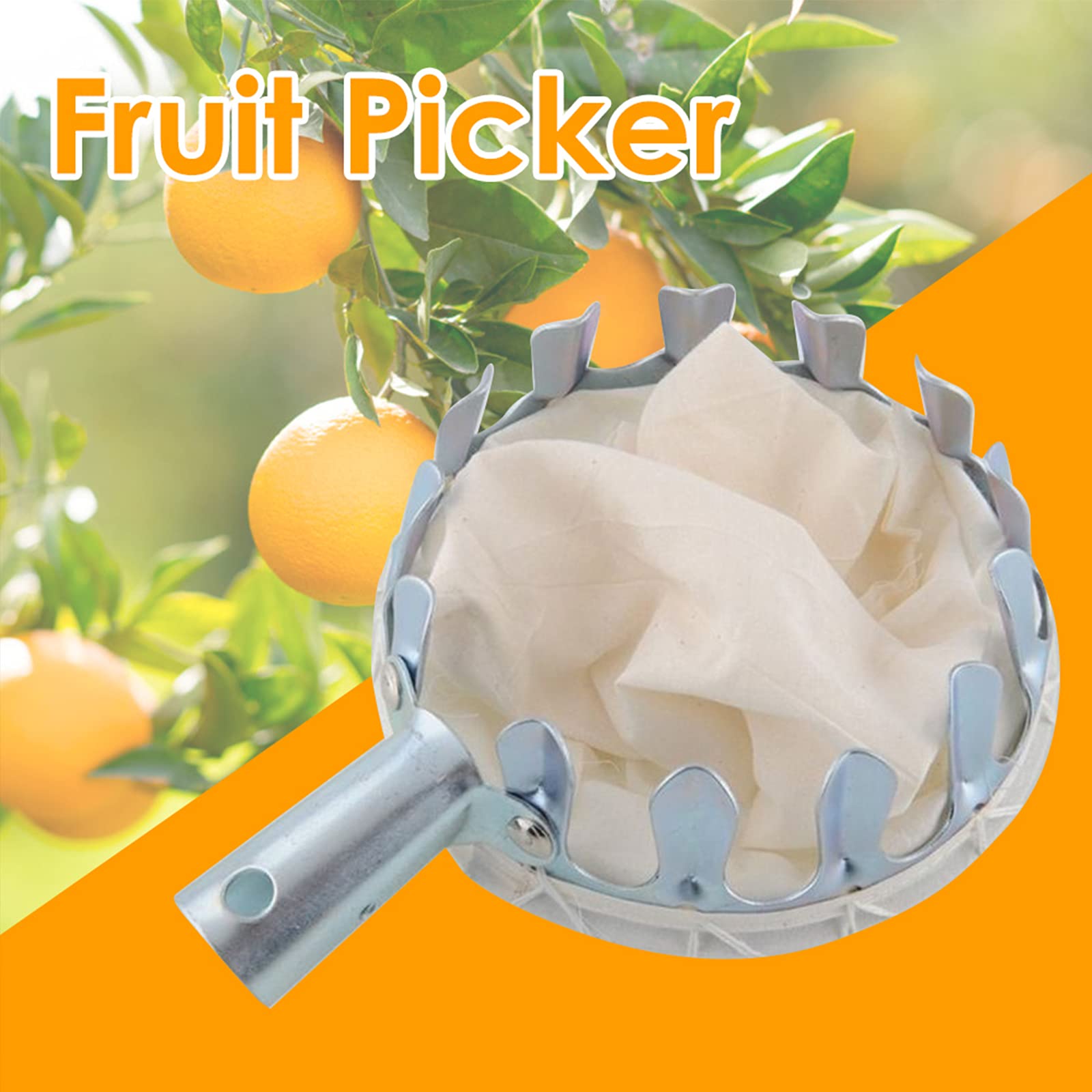 Élagage de Jardin Cueilleur de Fruits Jardinage Poire Outil de Cueillette de Pêches en Métal Collection Longue Distance Outils de Collecte 1 Pc