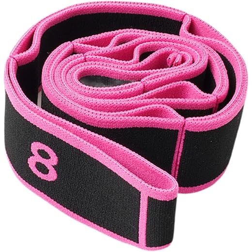 THE STYLE SUTRA Stretch Strap Segmented Yoga Stretching Belt for Gymnastics Adults Taekwondo Black