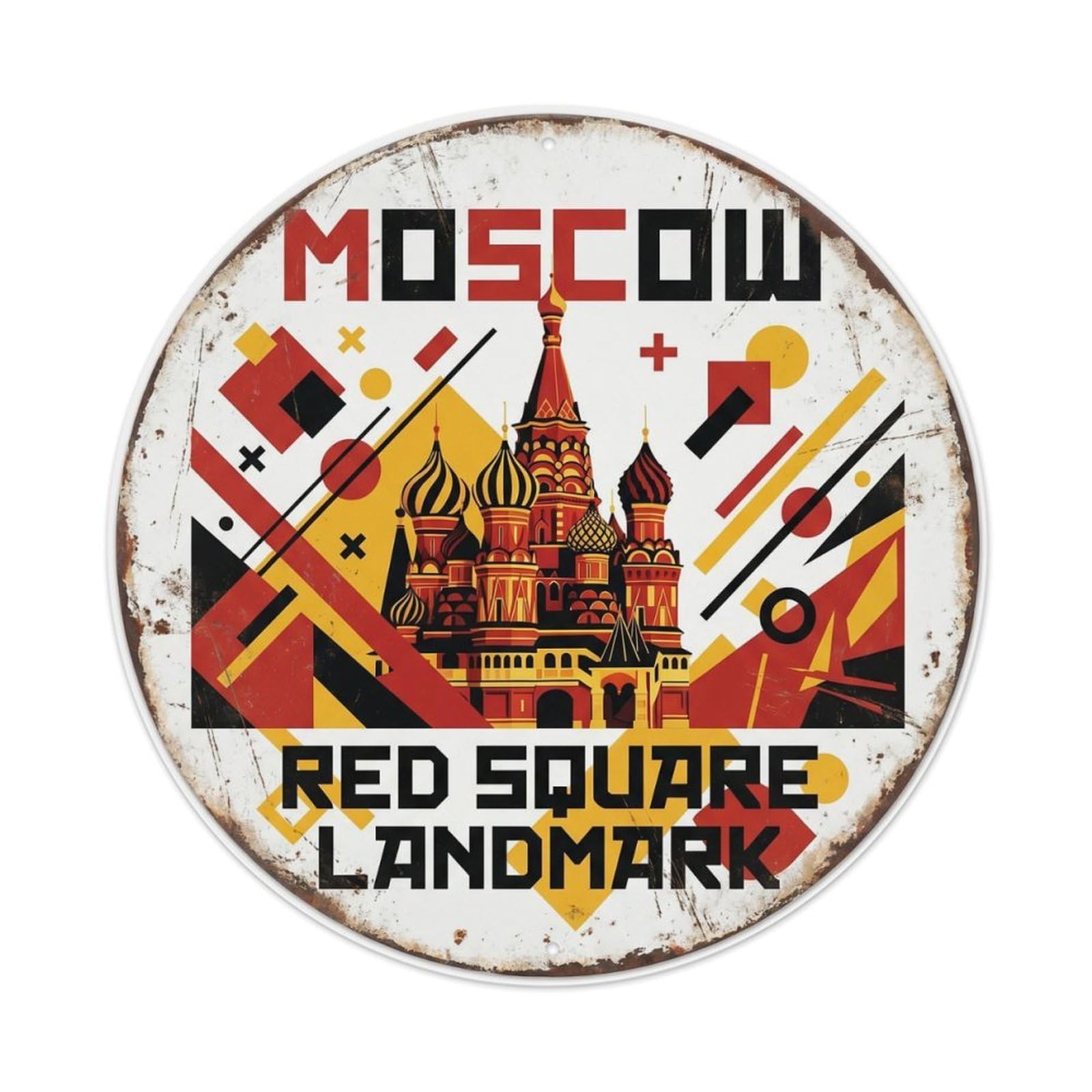 Vintage Travel Red Square Moscow Metal Tin Sign