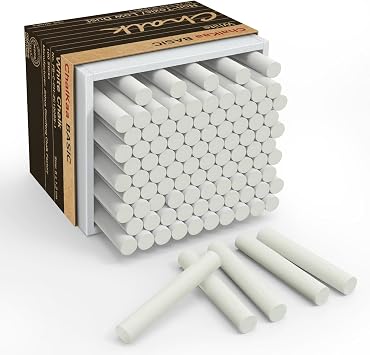 White Chalk 100PCS, Chalkboard Chalks for Classroom, Low Dust, Office and Home Use, Non-Toxic Bulk for Teachers, School Supplies Blackboard