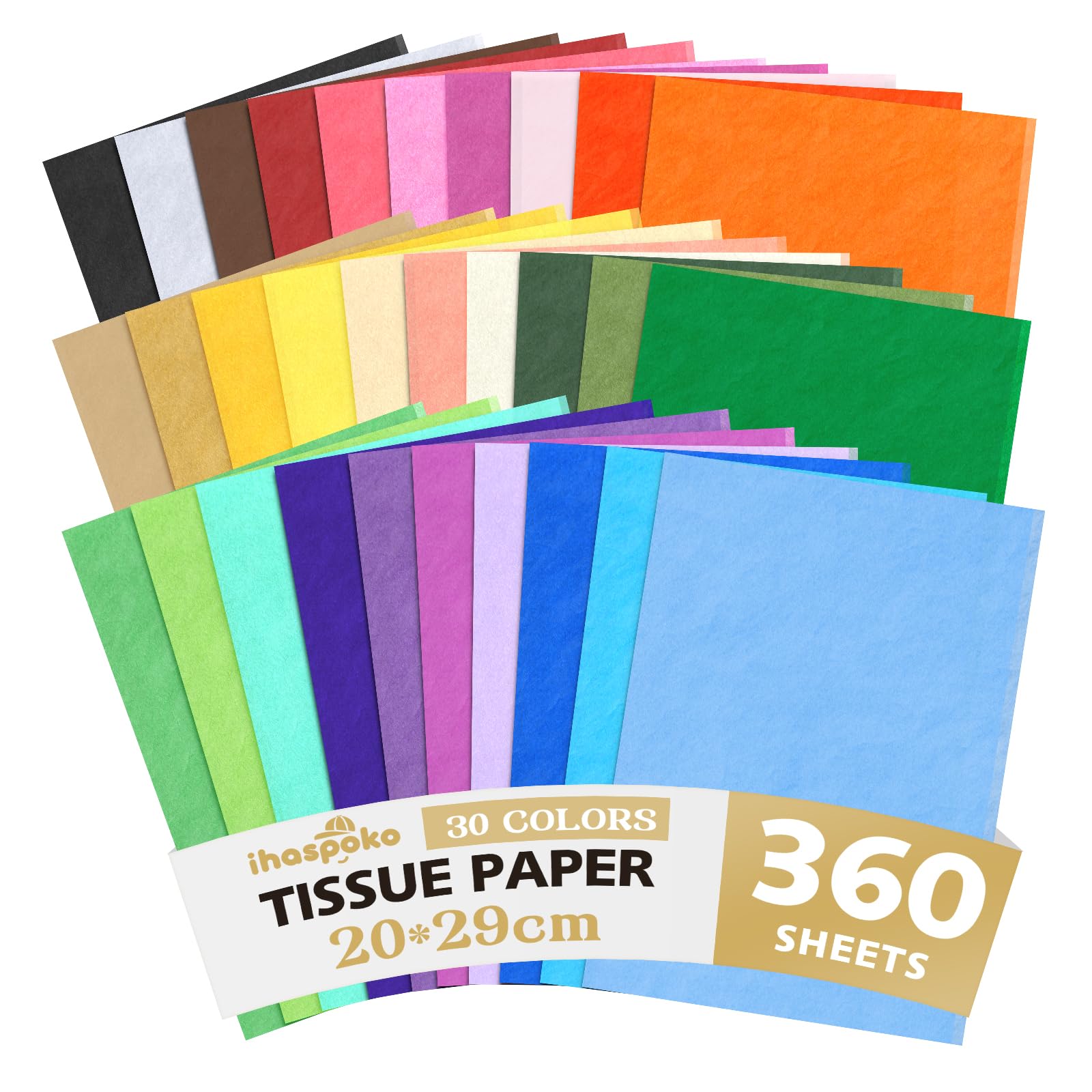 ihaspoko Seidenpapier 60 Blatt 50x35 cm Weiß Geschenkverpackung