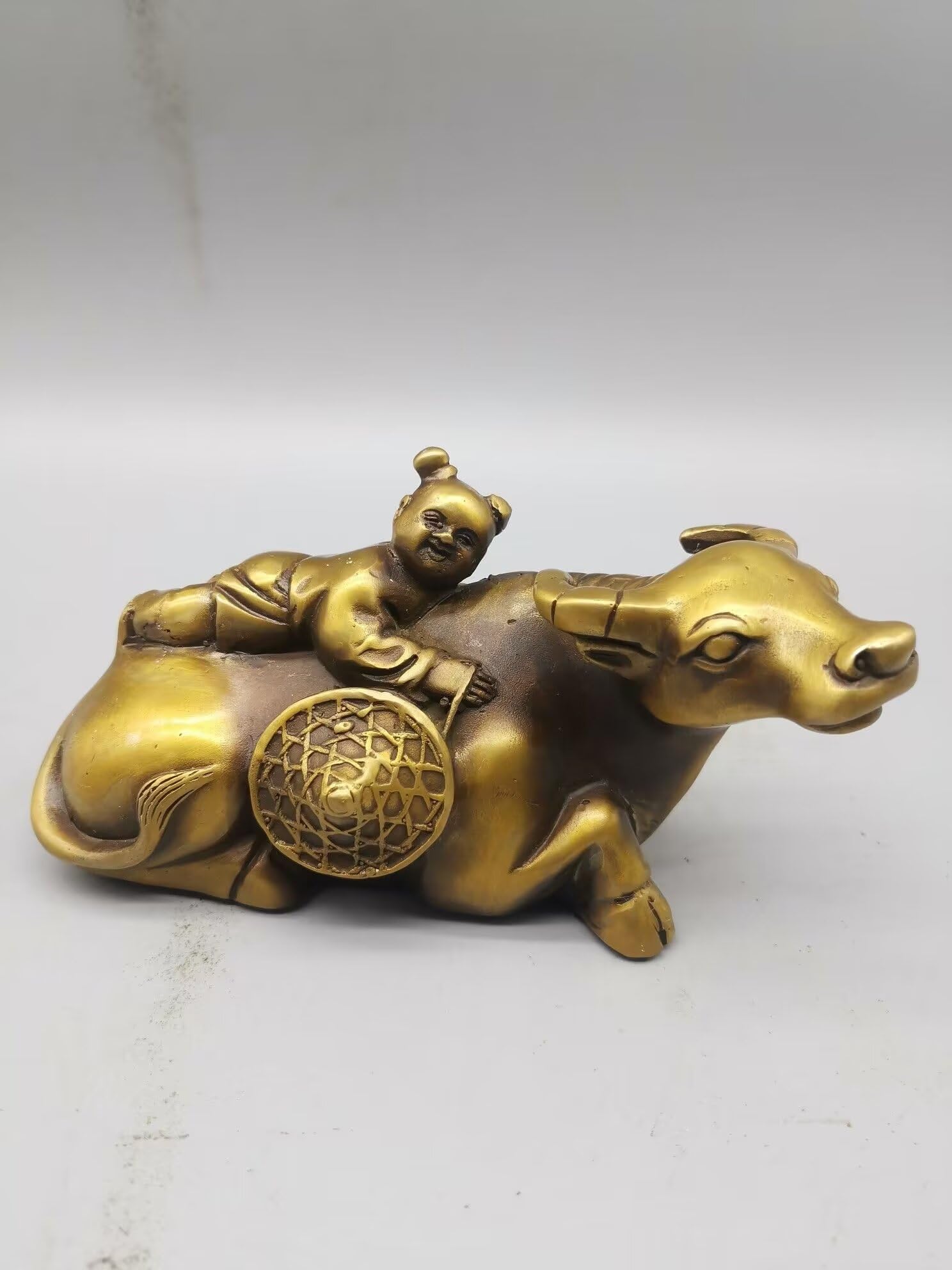 GLETSF 2PCS Retro Brass Turtle Crane Statue Copper Handicrafts Brass Crane Statue Retro Brass Animal Brass Statues Decorations Office Bedroom Desks,