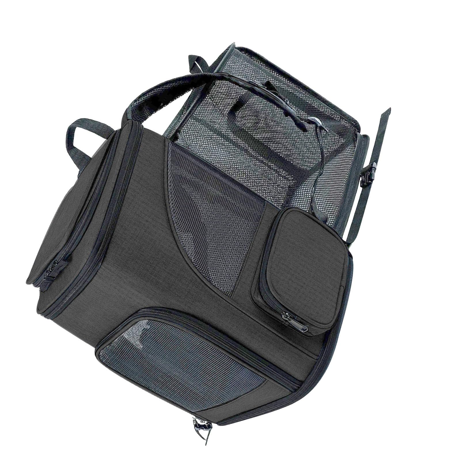 Mochila transportadora para Mascotas, transportadora expandible para Perros y Gatos, Mochila de Viaje Plegable y Transpirable para Mascotas pequeñas y Medianas de hasta 18 Libras (Negra)