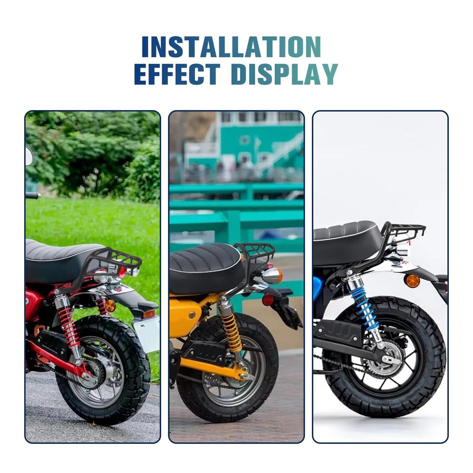 Portapacchi Moto Portapacchi Utility per Monkey 125 2018-2024 per Z125 2023 Posteriore Staccabile Schienale Portapacchi Cargo Supporto Staffa di Supporto Coda(Black)