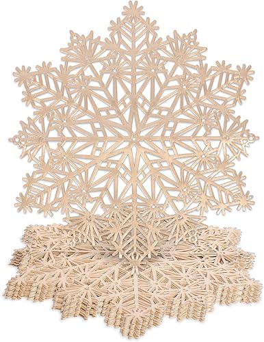 Miniatura 11 de Mosayt Juego de 6 manteles individuales redondos de nieve de vinilo dorado metálico, lavables, fáciles de limpiar, antideslizantes, resistentes al