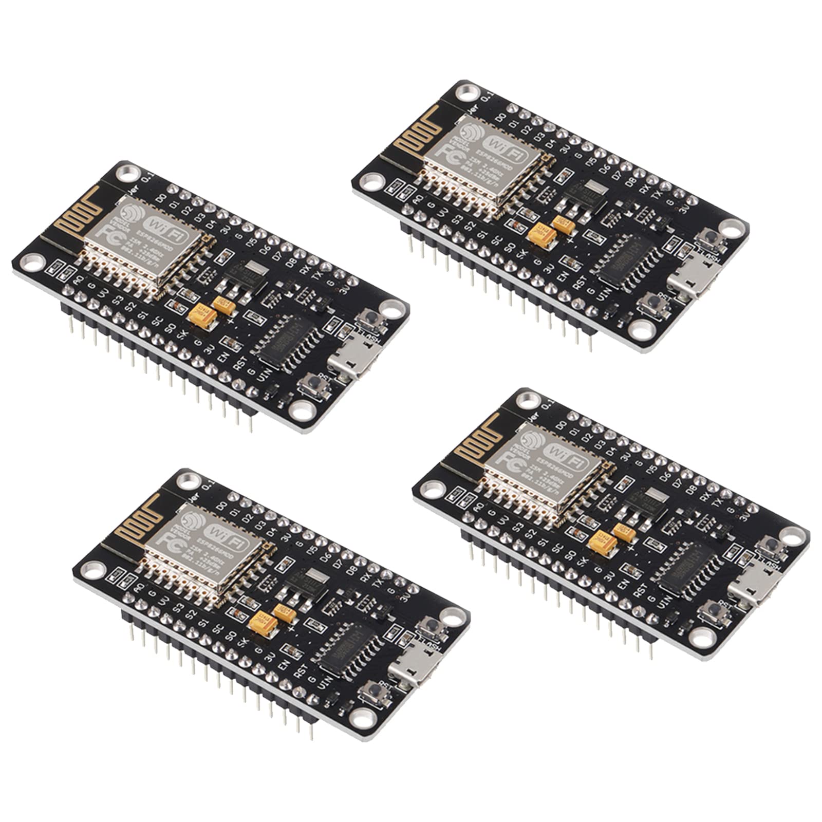 4PCS ESP8266 WiFi Development Internet Board 4M Flash Serial Wireless Module CH340 Serial WiFi WLAN Communication Compatible with Board Micropython