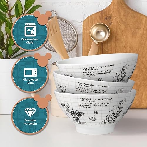 Miniatura 3 de Zrike Brands - Cuencos de sopa de Minnie Mouse de Disney Cuencos de porcelana para cereales Apto para lavavajillas y microondas Licenciatario