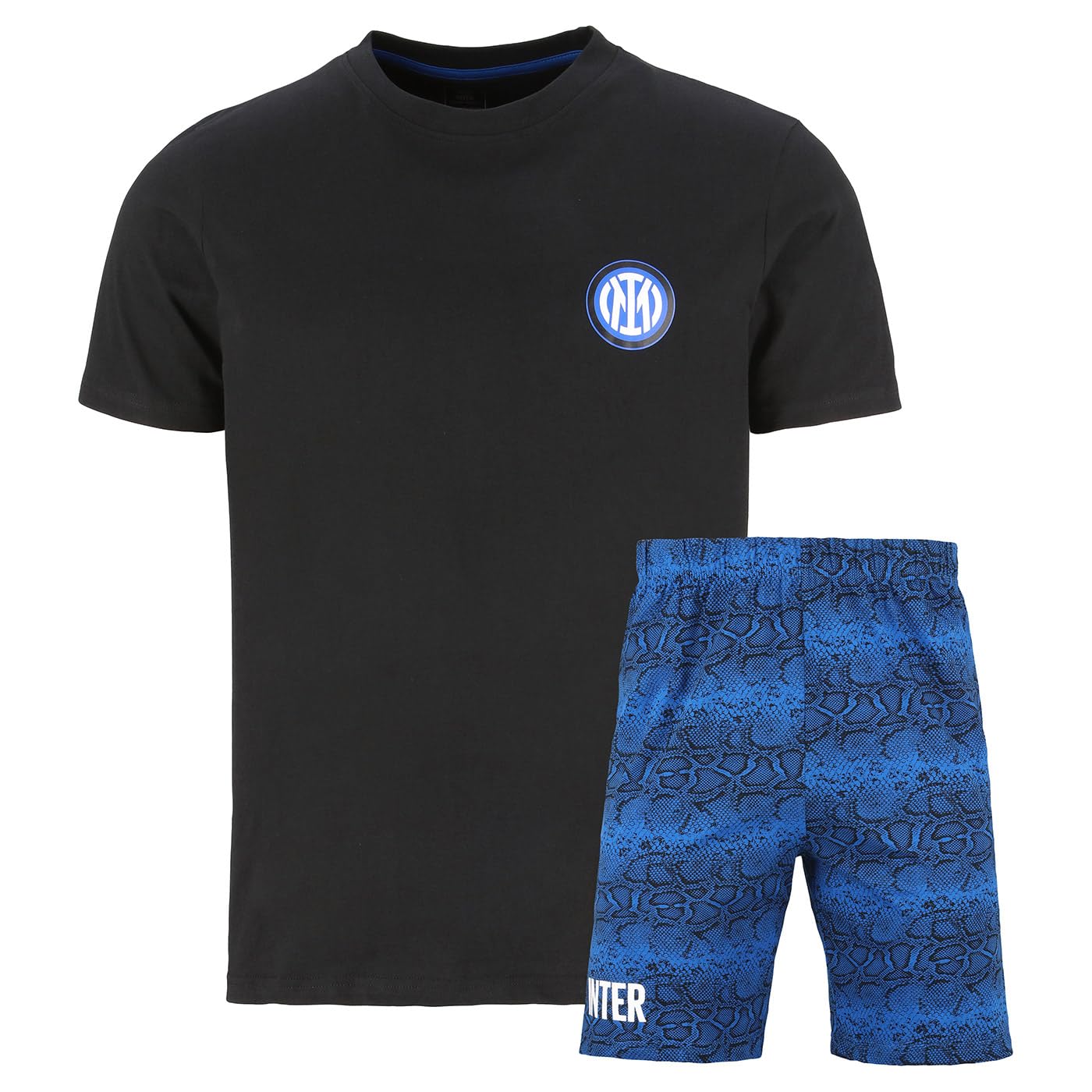 Inter Pijama Corto Hombre, Negro, Extra Large