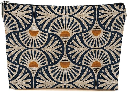 Boho Makeup Bag Gifts for Women Sunset Leaf Aesthetic Cosmetic Bag 01