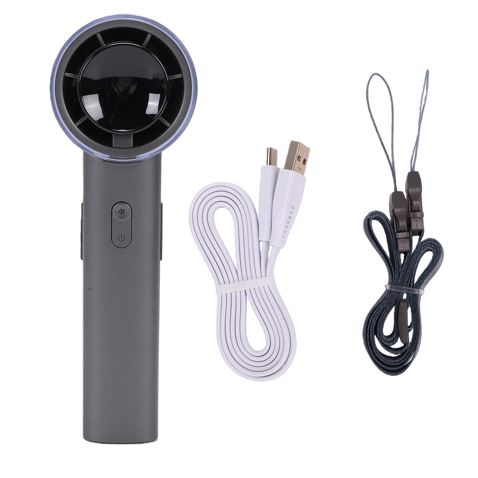 Tragbarer Handventilator, über USB Wiederaufladbar, Faltbar, Eiskühlung, Mini-Ventilator mit 6 Geschwindigkeiten, Kleine Persönliche Handventilatoren für Büro Outdoor Reisen (GREY)