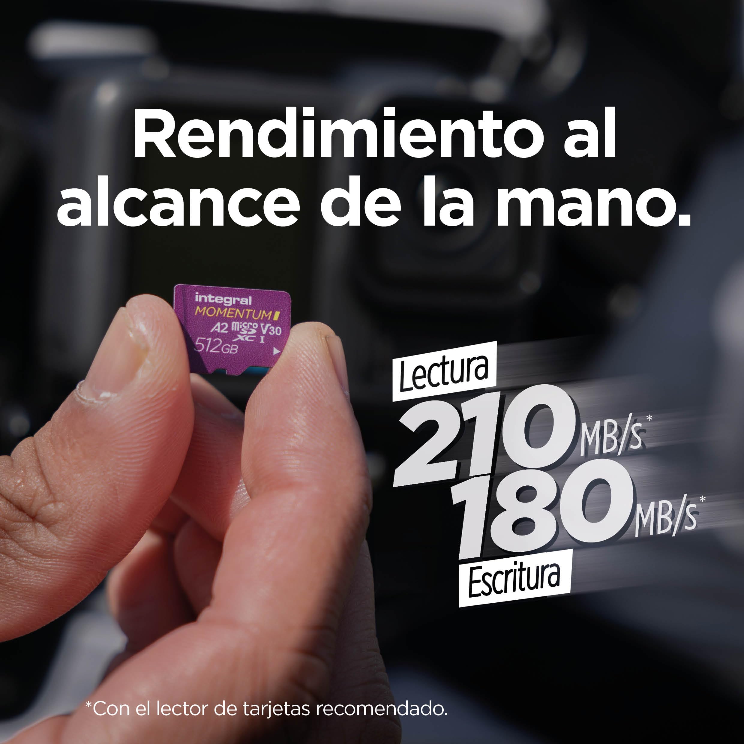 Integral Momentum I Tarjeta Micro SDXC de 128 GB, hasta 210 MB/s de Lectura y 180 MB/s de Escritura, V30, U3, A2, 4K/5K UHD para GoPro, Drones dji, cámaras de acción, Resistente al Agua