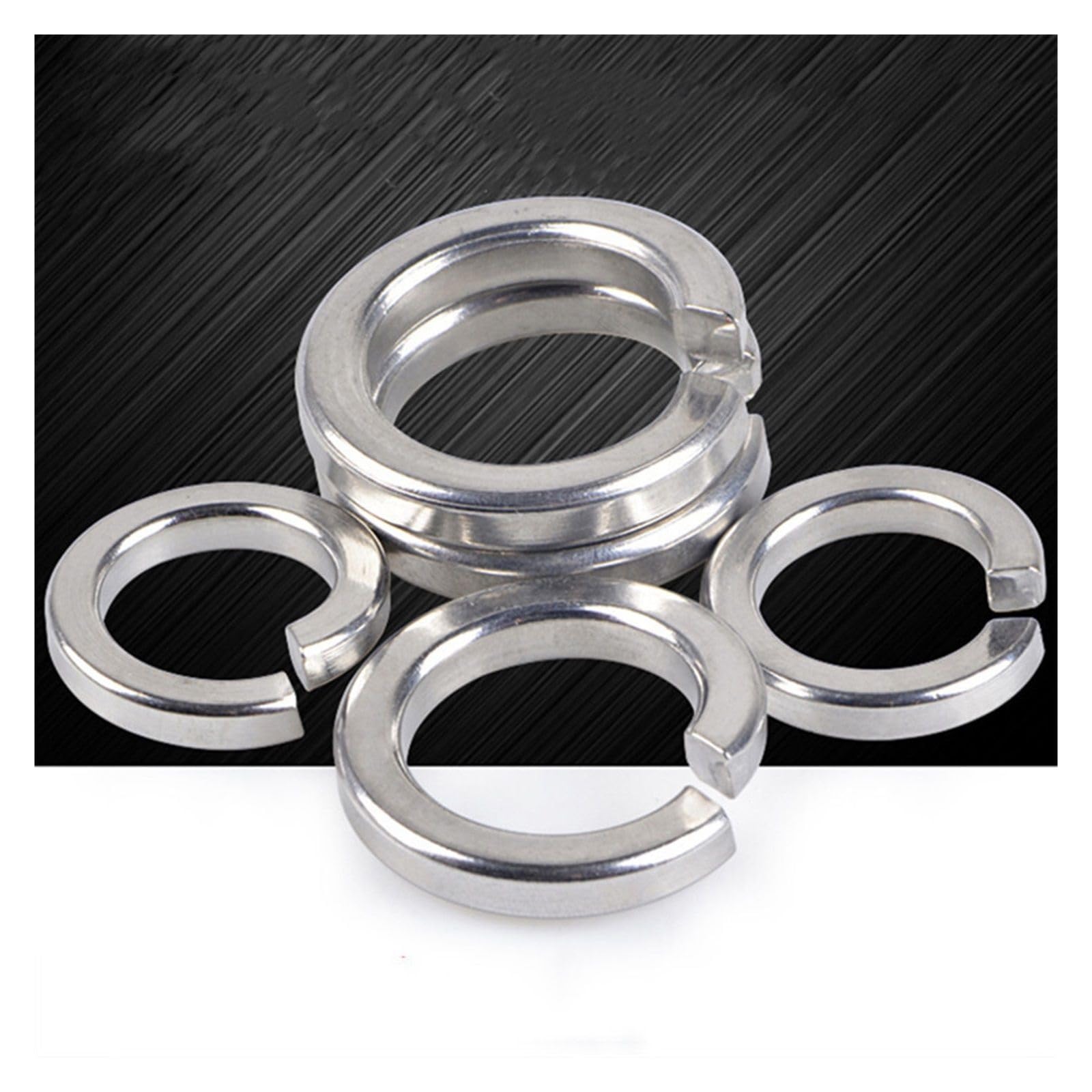 IOFIT 150 Stück Federringe, Edelstahl-Federdichtung, Geteilte Unterlegscheibe, Zubehör, stoßfeste Öffnungs-Federscheibe (Color : Silver, Size : M4)