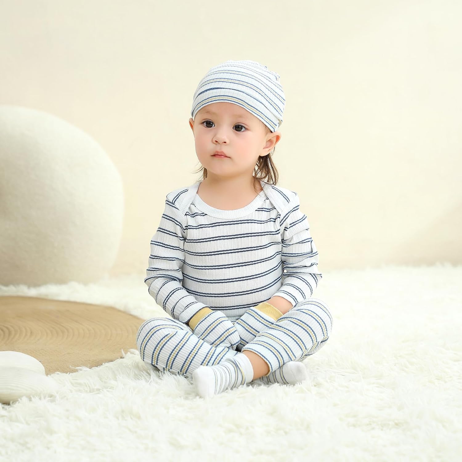 Baby Long Sleeve Bodysuits Set Cotton Infant Boy Girl Clothes Outfit