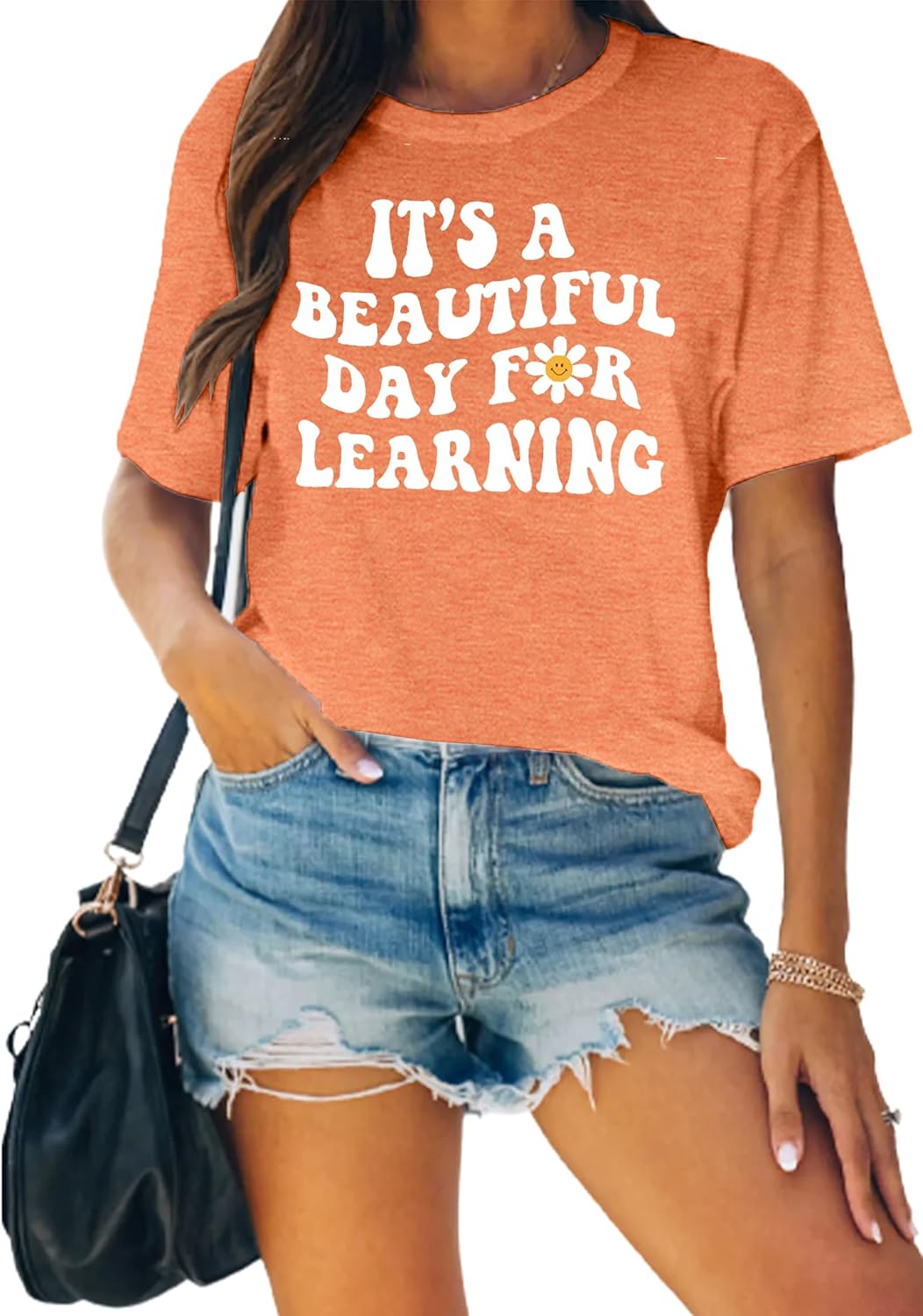 MAIHUN Women Teacher Life Shirt Teacher Gift Short Sleeve Shirts It s a Beautiful Day for Learning T-Shirt - Image 4