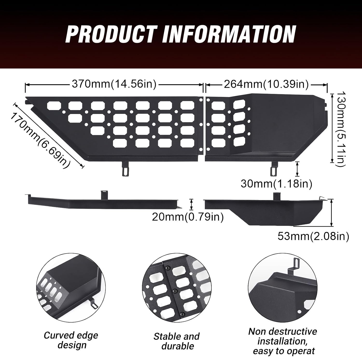 Metal Front Door Pocket Storage Box, Door Side Insert Organizer Compatible with Jeep Wrangler JL JLU 4XE 2018-2025 & Gladiator JT 2020-2025 Interior Door Storage Expansion Accessories 2PCS