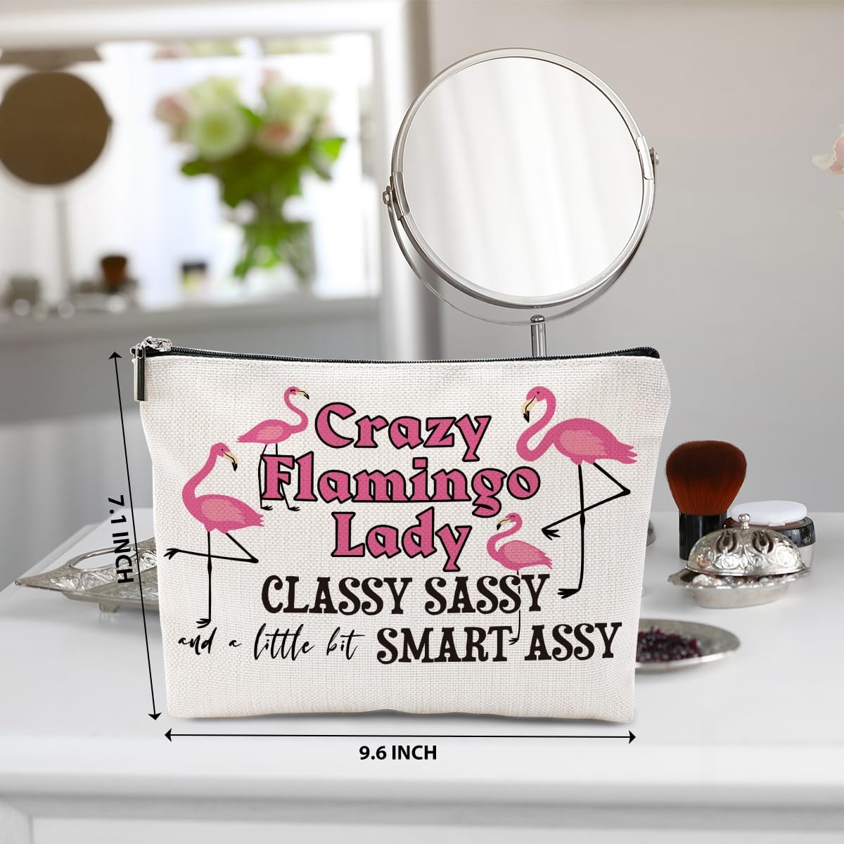 Flamingo Gifts for Women, Pink Flamingo Makeup Bag, Summer Cosmetic Bag
