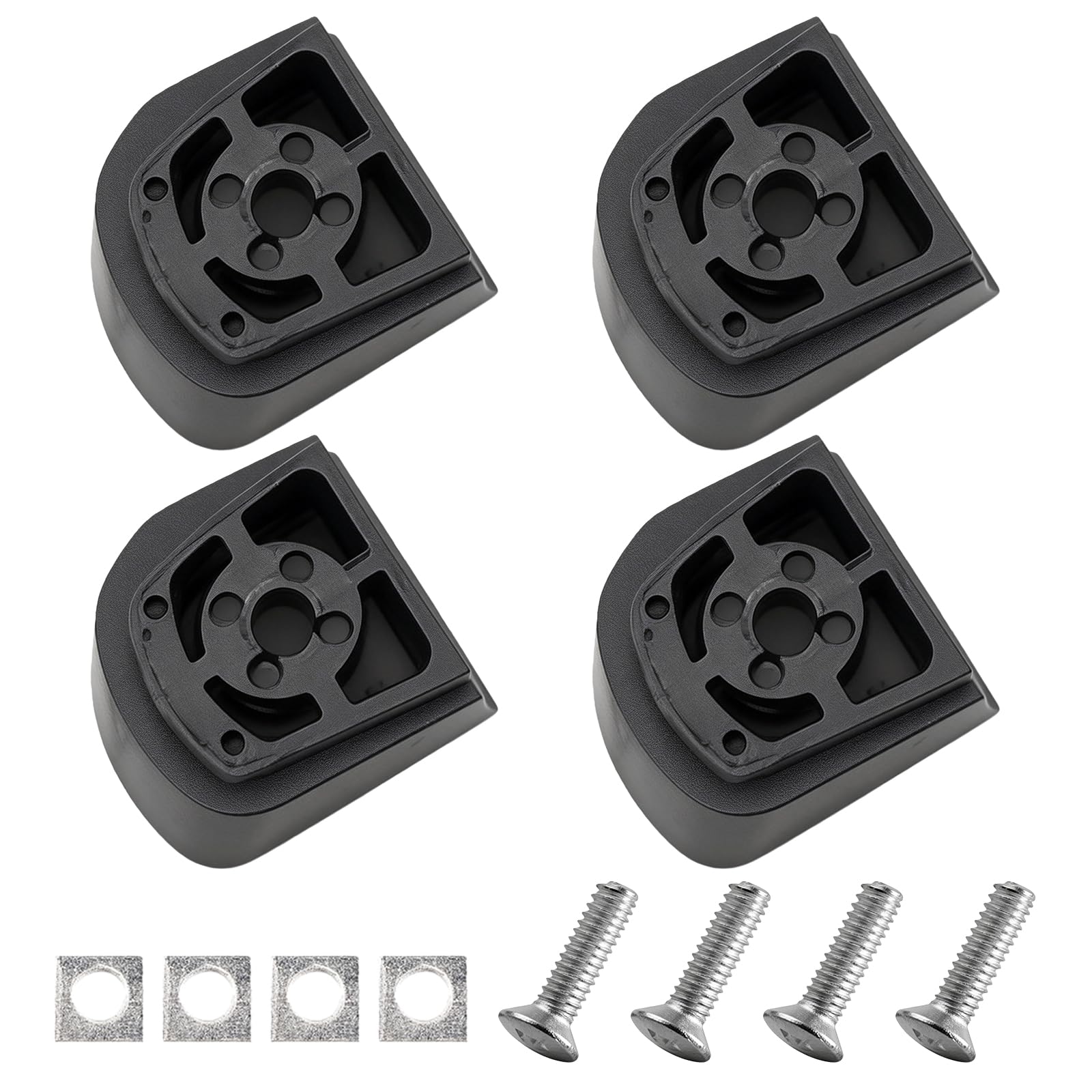 PORFOYO 4 Pezzi Blocco Freno Antiscivolo per Pattini Rotelle: Blocchi Freno per Roller, con Viti E Dadi, Installazione Facile E Sicurezza Affidabile, Accessori Sostituzione Freno Roller (Nero)