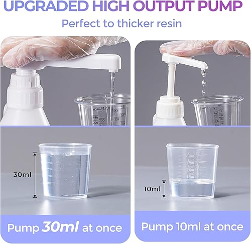Miniatura 2 de LET'S Resin Dispensador de bomba de alto rendimiento de 30 CC mejorado, 2 dispensadores de bomba de resina grande a prueba de fugas, sin BPA,