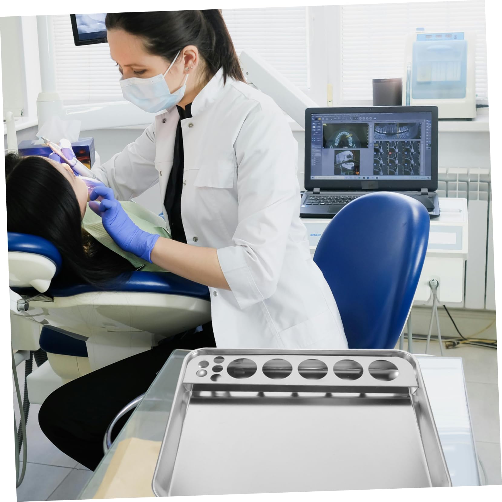 ULTECHNOVO Plateau Facile à Nettoyer Acier Inoxydable Argenté pour Changement et Préparation D'injections, Matériel Médical Professionnel