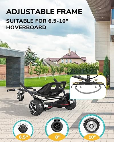 Miniatura 3 de Accesorio de asiento para aeropatineta, accesorio para aeropatineta, Go Kart, compatible con aeropatineta de 6.5 pulgadas, 8 pulgadas, 10 pulgadas,