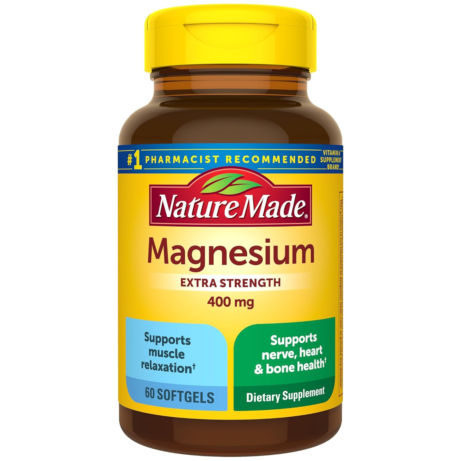 Nature Made Magnesium Oxide 400 mg Softgels Extra Strength Magnesium Supplements for Men and Women Support for Muscle