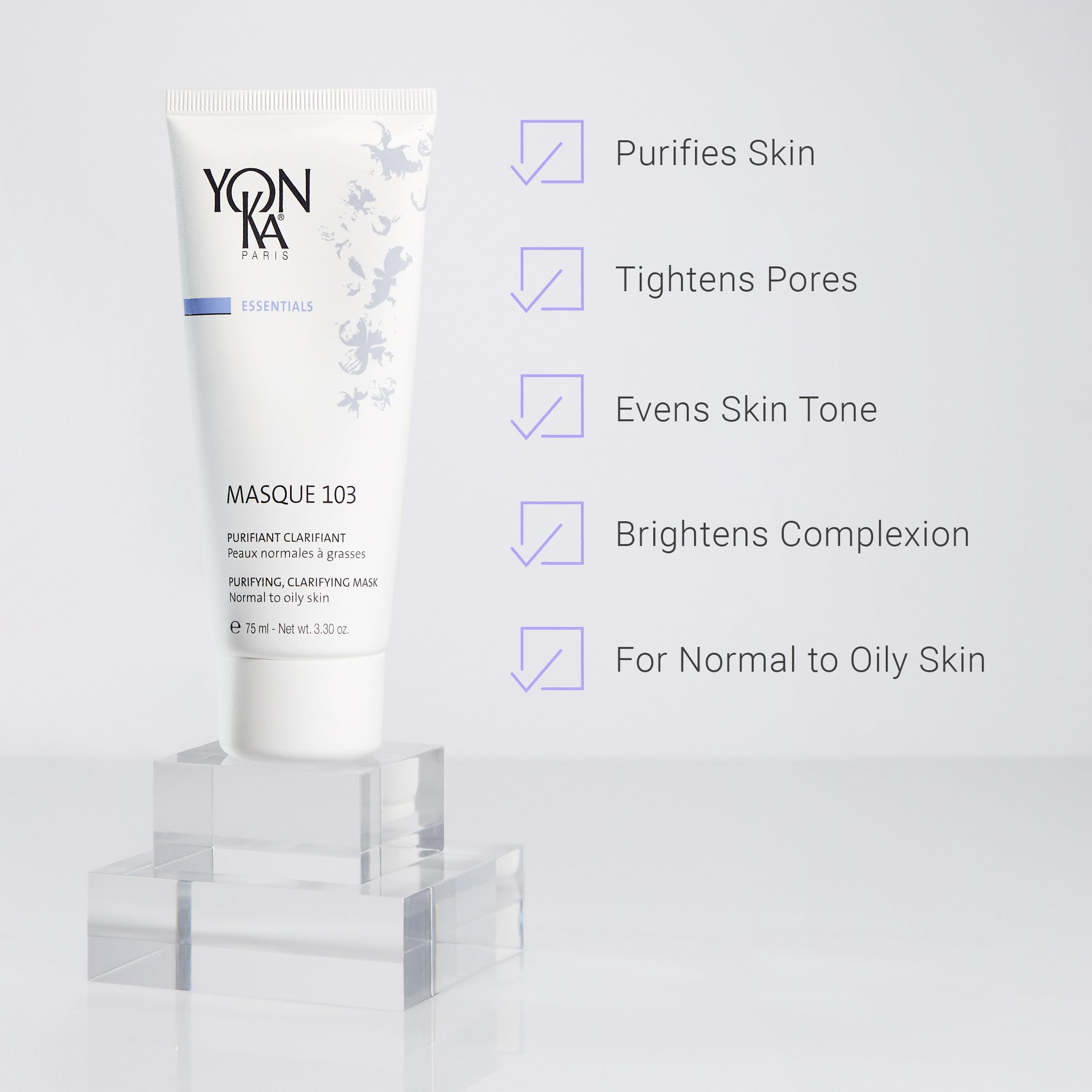Yonka Masque 103 | Clay Face Mask | Clarify Skin and Tighten Pores with Botanical Extracts and Triple Clay Blend | Oily and Acne Prone Skin | Paraben-Free | 3.30 oz