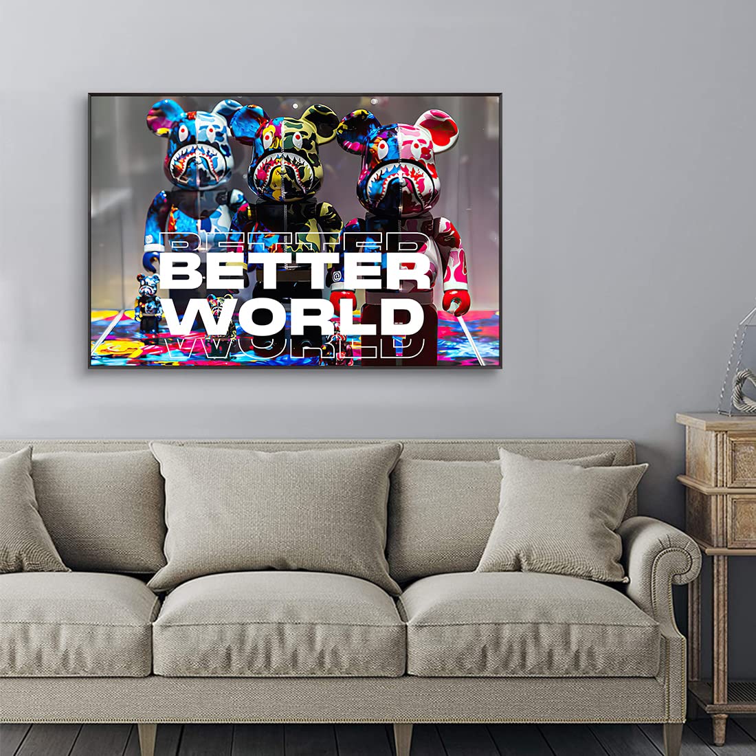 Amazon.co.jp: ベアブリックアートパネル Bearbrick画像装飾 暴力熊