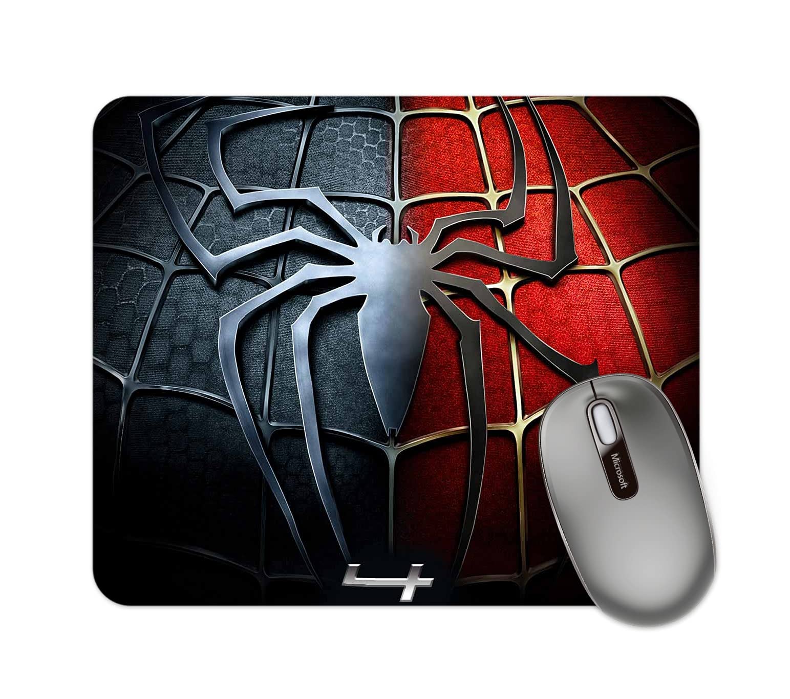 Darkbuck Mouse Pad for Gaming PC Laptop Desktop Mousepad Rubber Base with Anti Skid Smooth Surface (22 cm x 18 cm) Spider Grey & Red-image-47