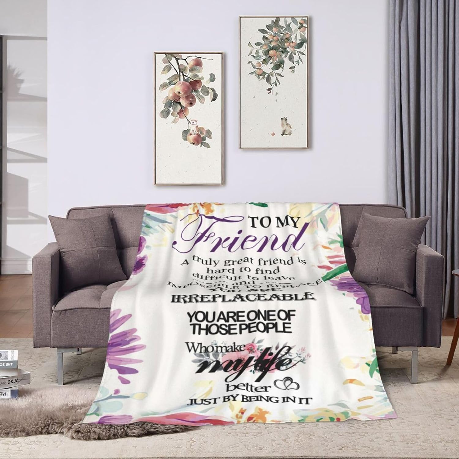 Best Friend Blanket to My Bestie to My Friend Throw Birthday Friendship Gift for Women, Teen Girls, Besties, Sisters 50x60in - Image 3