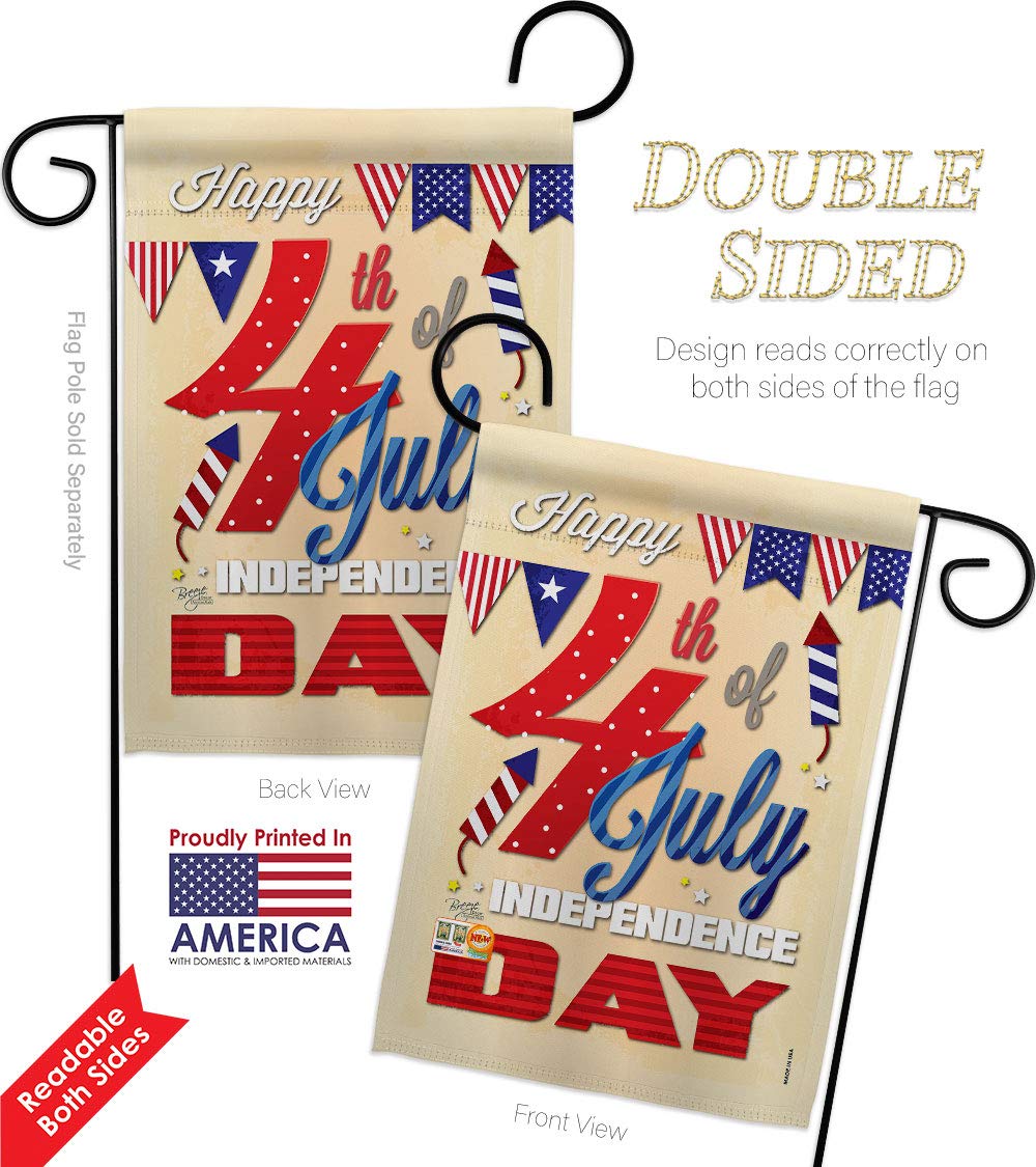 Breeze Decor 4th Of July Gartenflagge – 33 X 47 Cm, Doppelseitig Bedruckt, Wetterfest