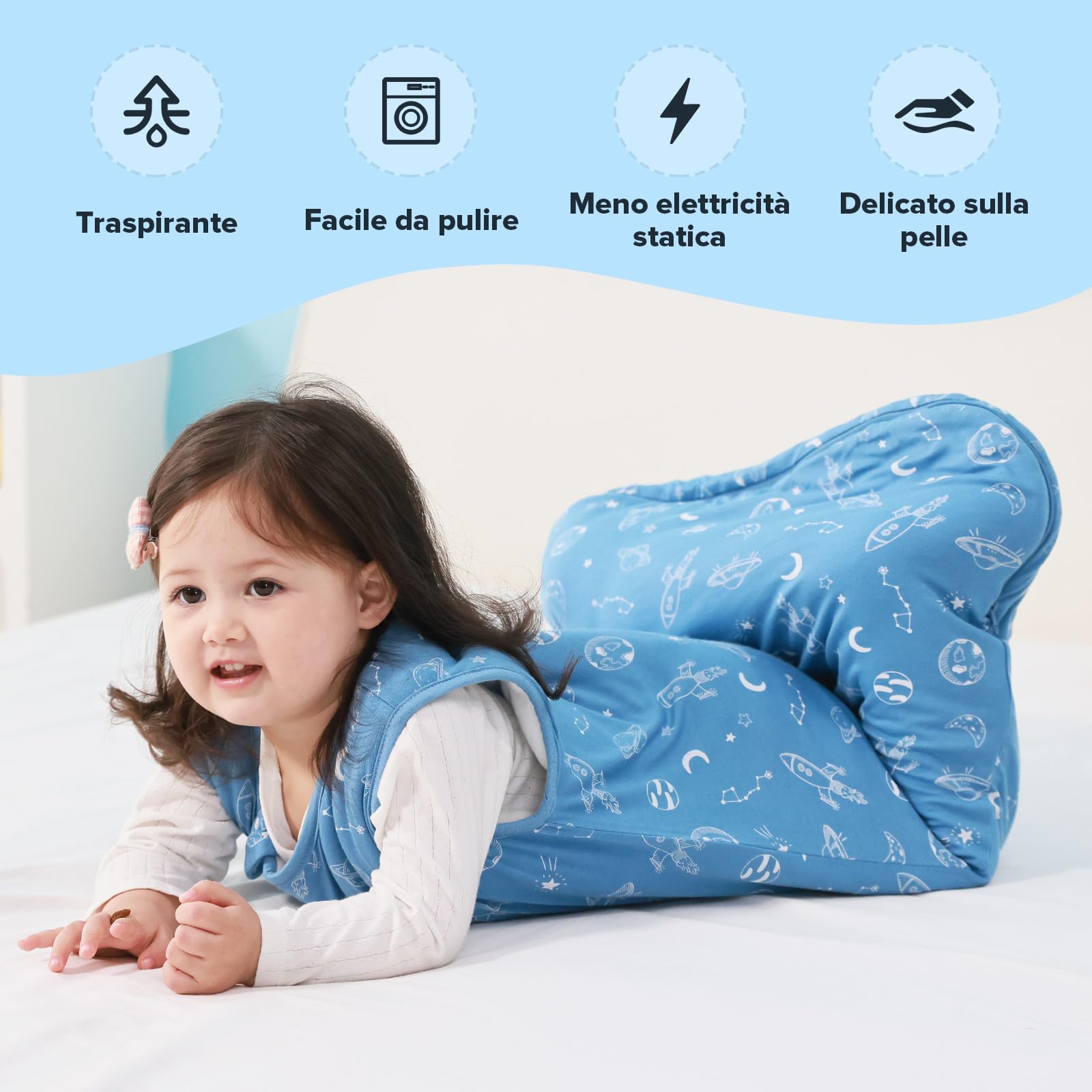 Sacco Nanna Bebé 2.5 Tog Super Morbido in Viscosa di Bambù, Sacco Nanna in Fibra di Bambù per Neonati, Coperta da Letto Autunno-Inverno
