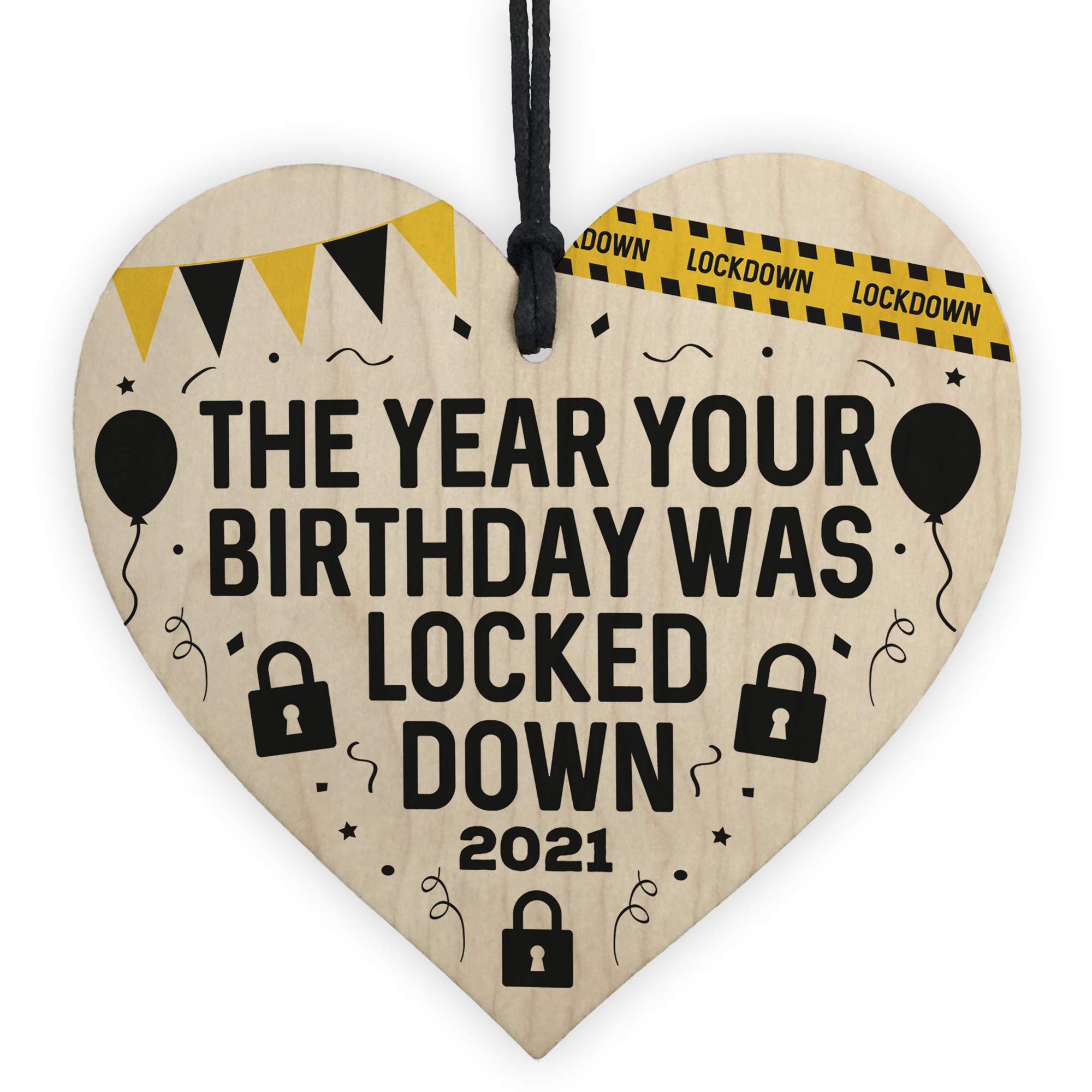 Red Ocean Birthday Lockdown Gifts Novelty Wood Heart Gifts For Friend Him Her 2021 Gifts