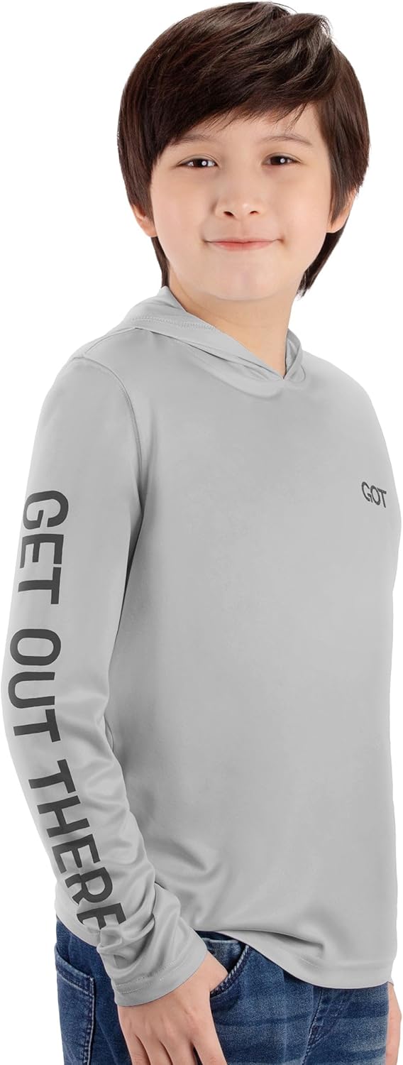 GOT Sports UPF 50+ Kids Fishing Hoodie Shirt - UV Sun Protection Long Sleeve T Shirts for Youth Boys Girls - Image 2