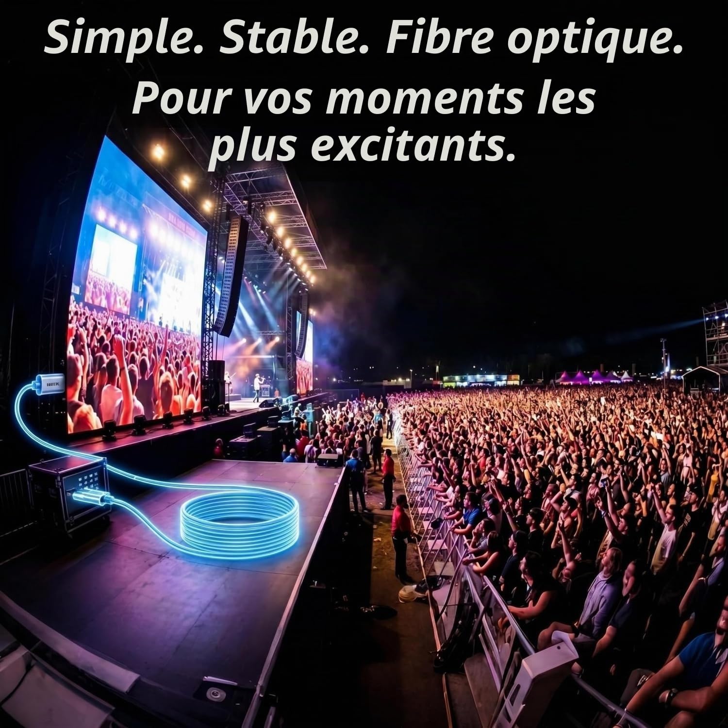 20m Câble HDMI fibre optique 4K@60Hz – Câble HDMI 2.0 optique 18 Gbps, HDR10, 4:4:4, HDCP 2.2, fin et flexible – Pour gaming, home cinéma, TV/projecteur