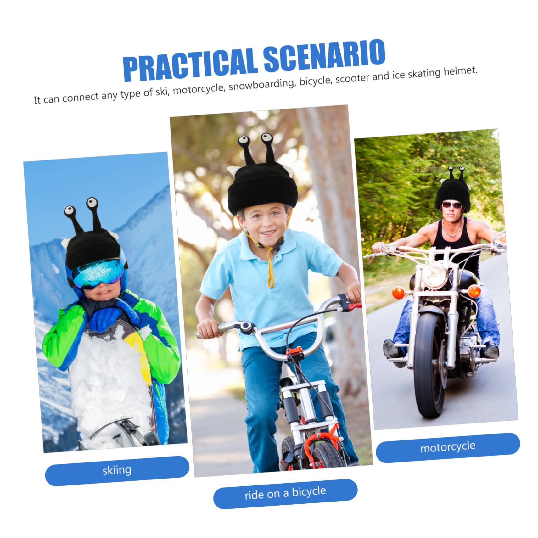 UPKOCH 3 Pièces Housse de Casque Hommes Casque de Ski Adulte Enfants Fournitures de Sports de Neige décor de Casque Accessoires Couvre-Casques de vélo Couverture de Visage de Ski Fil