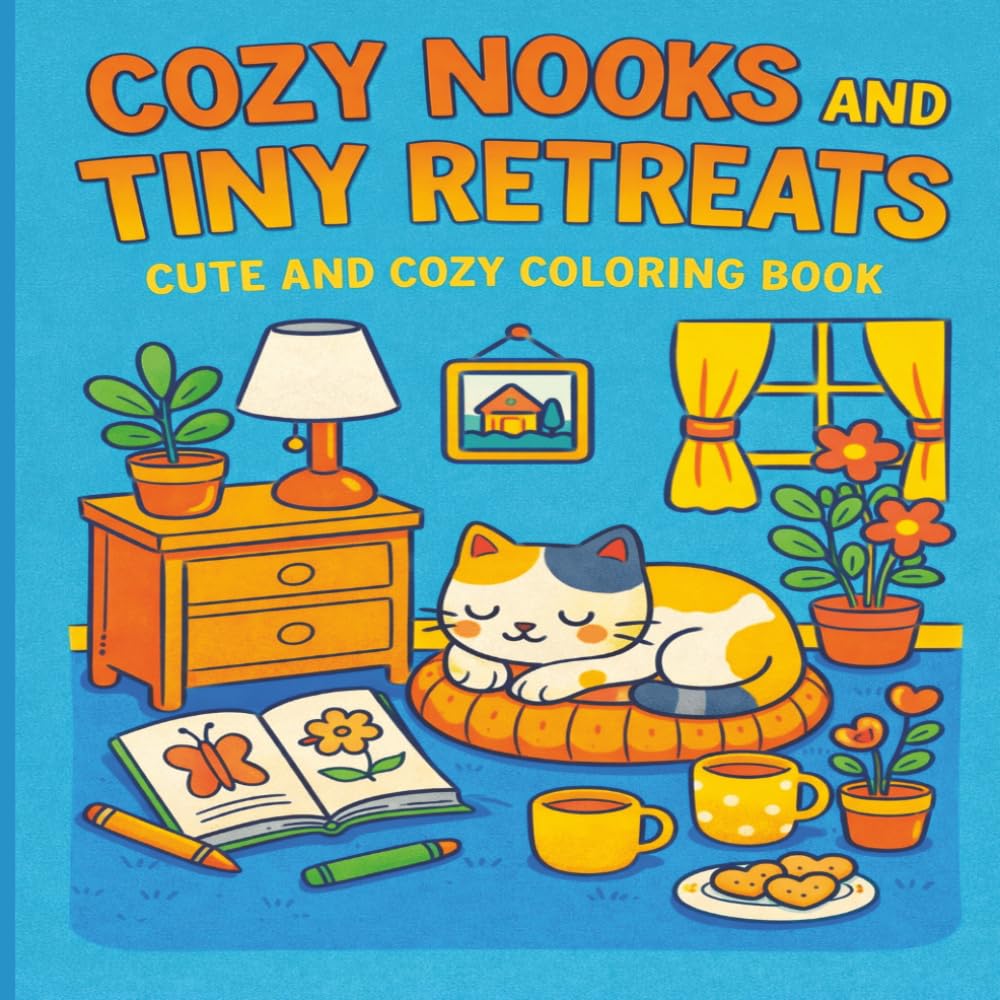 COZY NOOKS AND TINY RETREATS: CUTE AND COZY COLORING BOOK