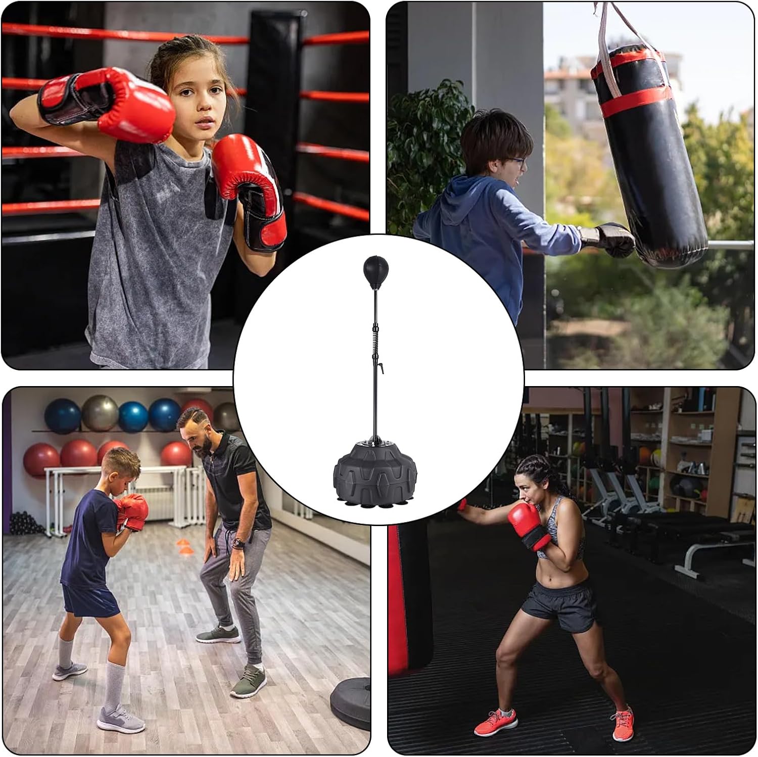Cobras Reflex Bag,Advanced Reflex Punching Bag with Ultra-Fast Bounceback to Increase Speed,Reflexes and Stamina,Adjustable-Height(55.5-71.2 in) Boxing Bag with Stand and Secure Suction Cups