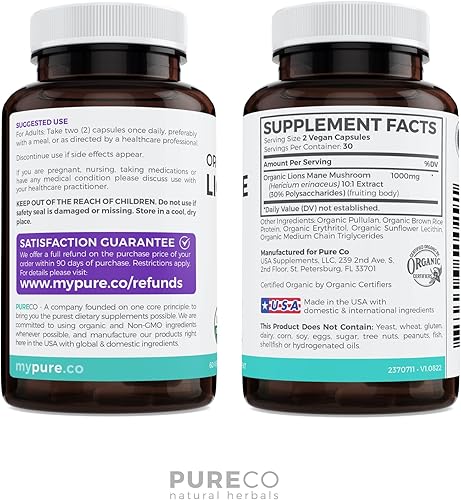 Miniatura 9 de Cúrcuma y melena de león (suministro de 1 mes) Paquete de cúrcuma consciente de curcumina de cúrcuma orgánica con pimienta negra y jengibre (120