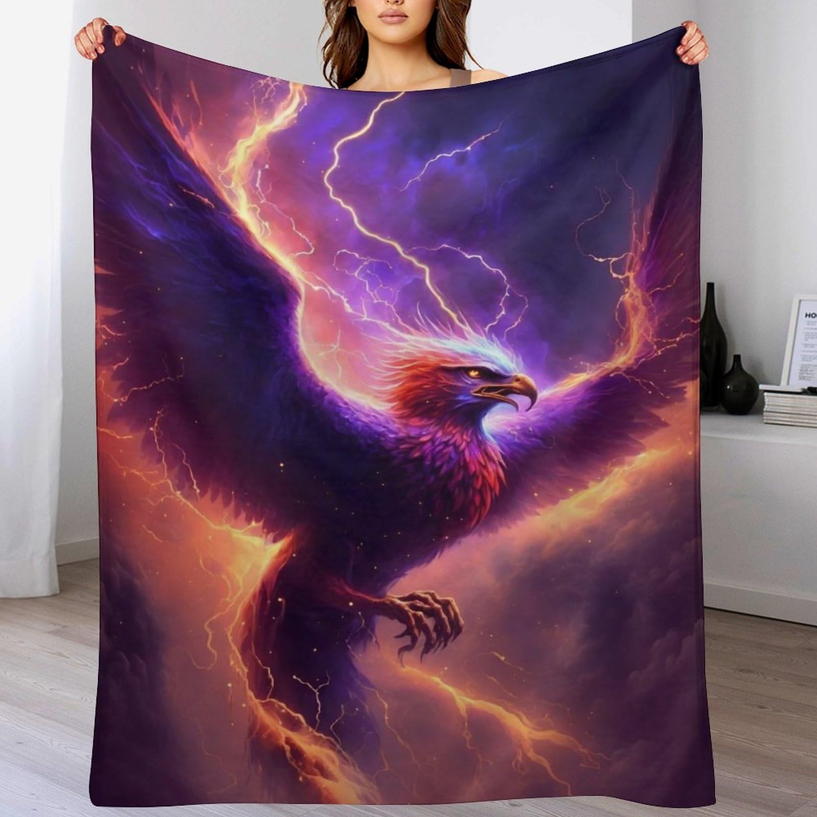 Manta de franela Estrella Phoenix para sofá que elimina el frío de forma inmediata
