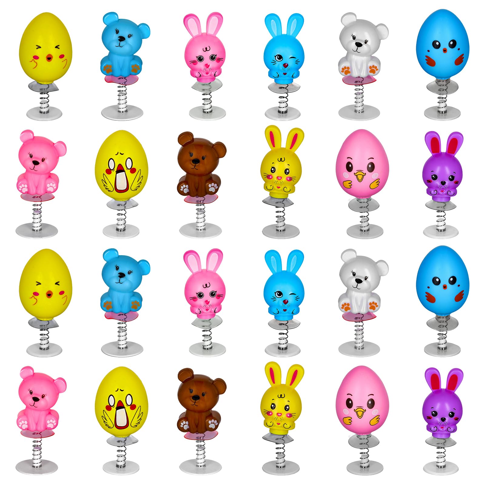 MGparty 24Pcs Easter Jumping Popper Toys Easter Basket Fillers Gifts Party Favors Supplies Stocking Stuffers Gifts for Kids Boys Girls Toddlers Bulk for Classroom Treasure Box Prizes