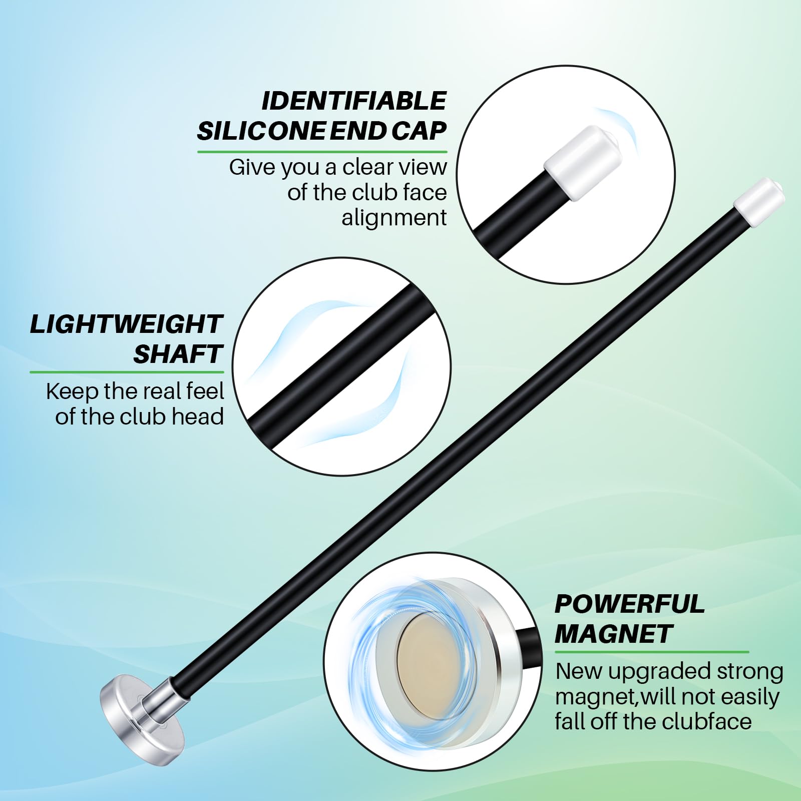 ZJchao Swing Putting String Stick, Fibre De Verre Léger Alignement De Swing Putting String Peg Stick Putting String Stick Alignement Bâton Direction Pratique Aide à L'entraînement Outil