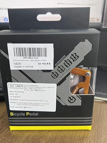 Vista 10 de MZYRH Pedales de bicicleta de montaña, ultrarresistentes, coloridos mecanizados CNC, 9/16 pulgadas, sellados con 3 pedales de rodamiento Glod Black