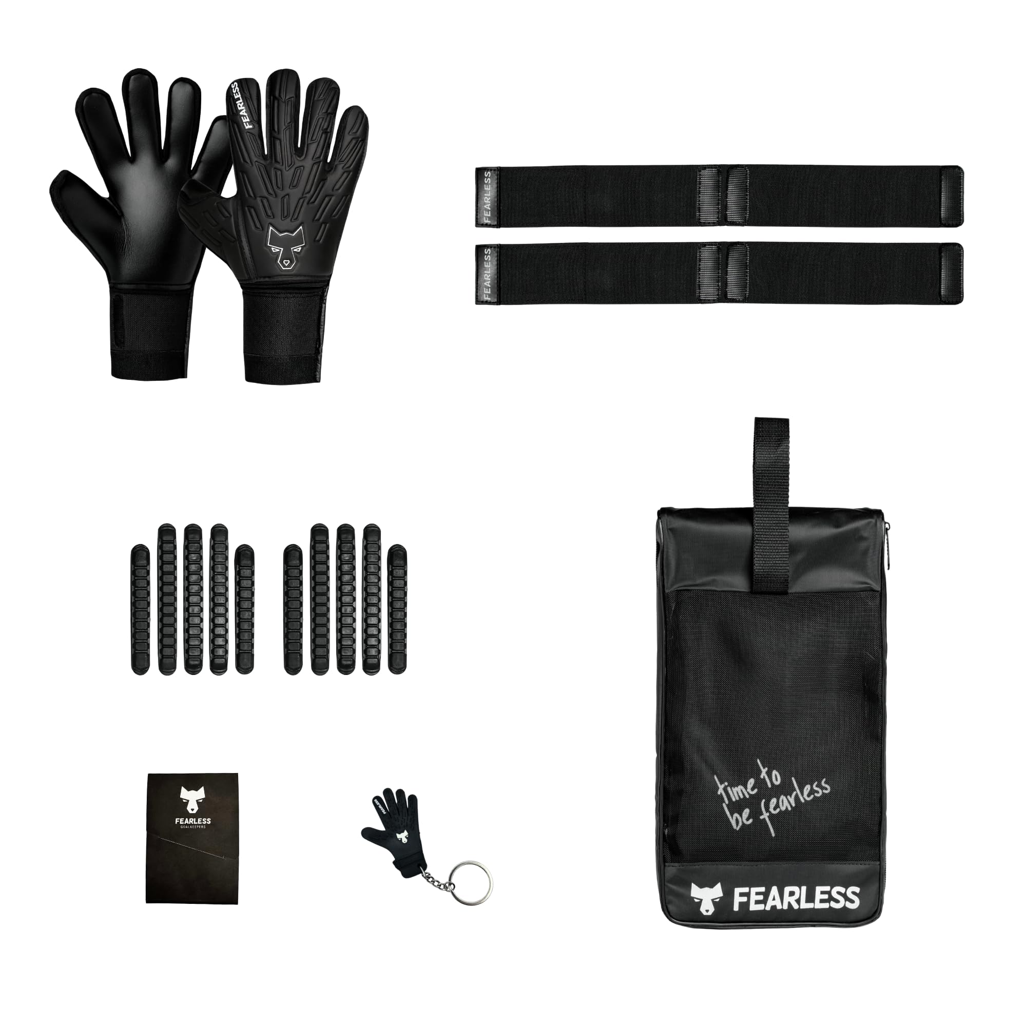 Wolf V Onyx - Guanti da portiere uomo e bambino - Guanti portiere con lattice tedesco - Presa antiscivolo - Taglio negativo - Sensazione seconda pelle