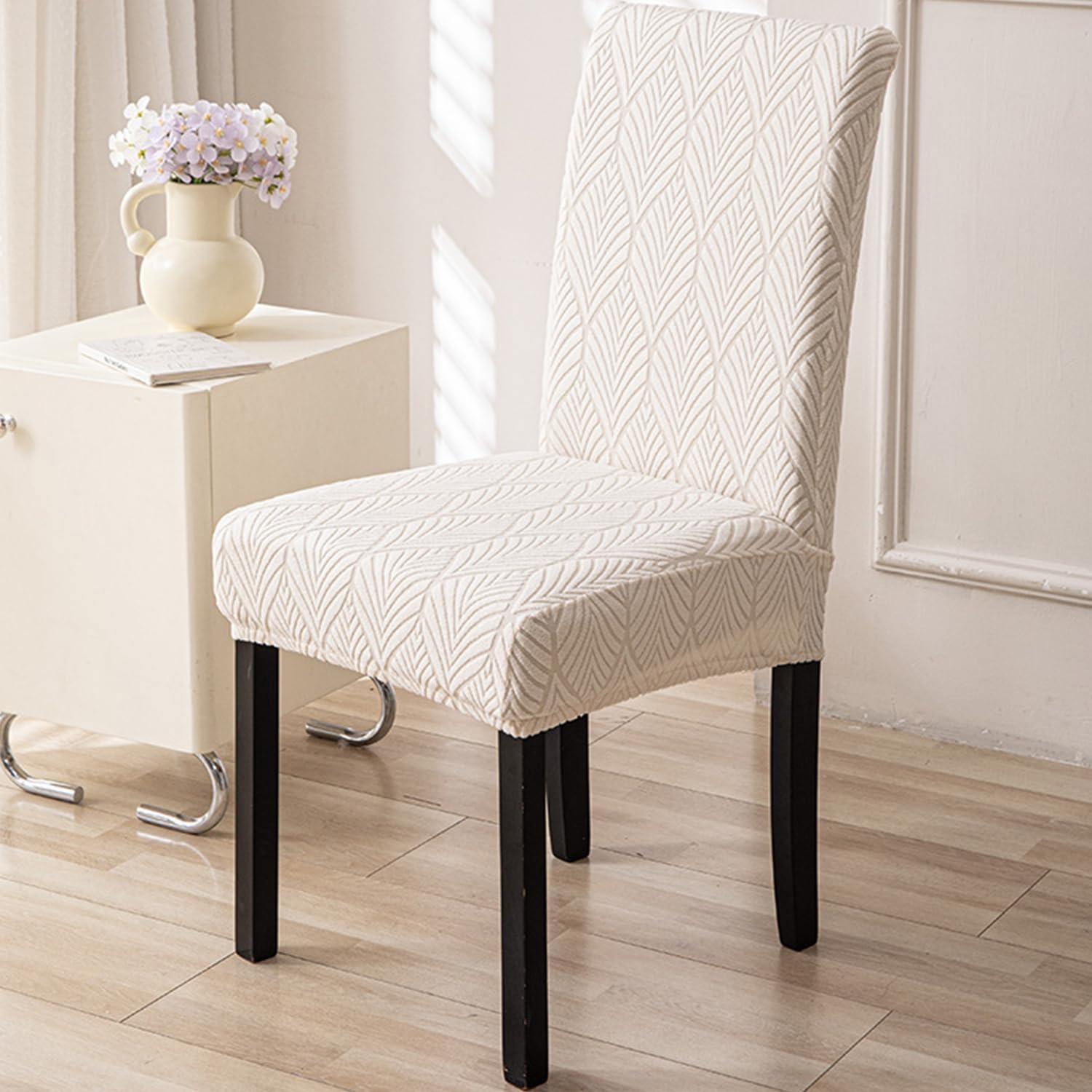 Greya,4pcs, Dining Chair Cover Set of 2/4 Dining Chair Slipcovers Stretch Removable High Back Chairs Cover with Elastic Band Chair Protector for Kitchen Hotel Office Wedding