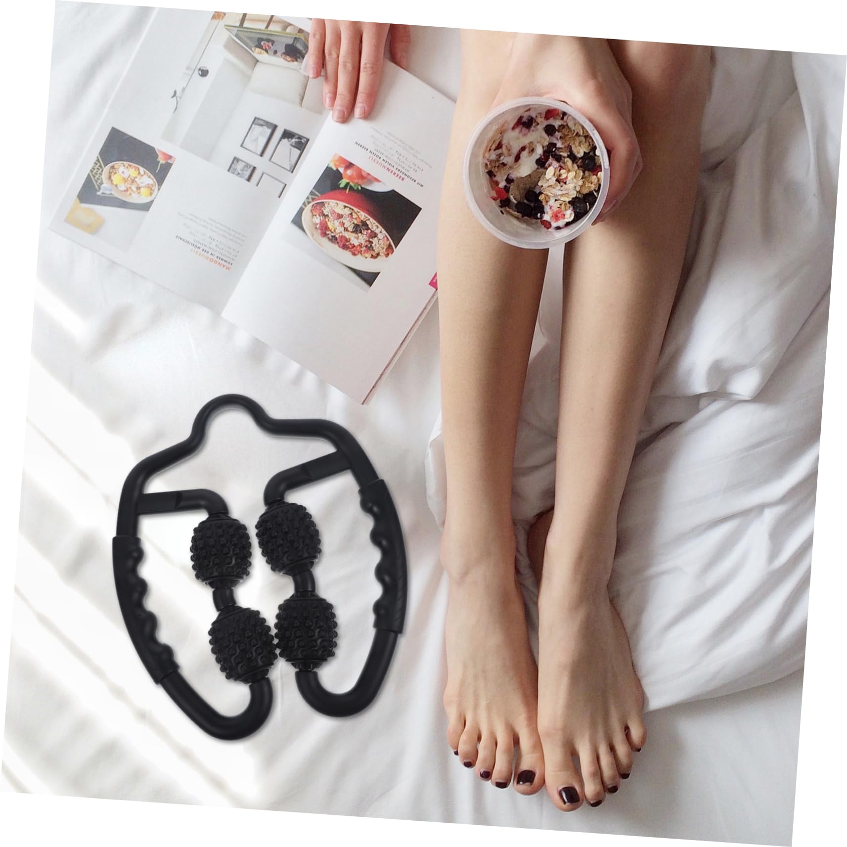 Rullo Massaggio Muscolare Nero in Pp Eva per Gambe e Braccia | 1 Pezzo, Bastone da Automassaggio Manuale, Effetto Massaggio per Uso Familiare e Individuale