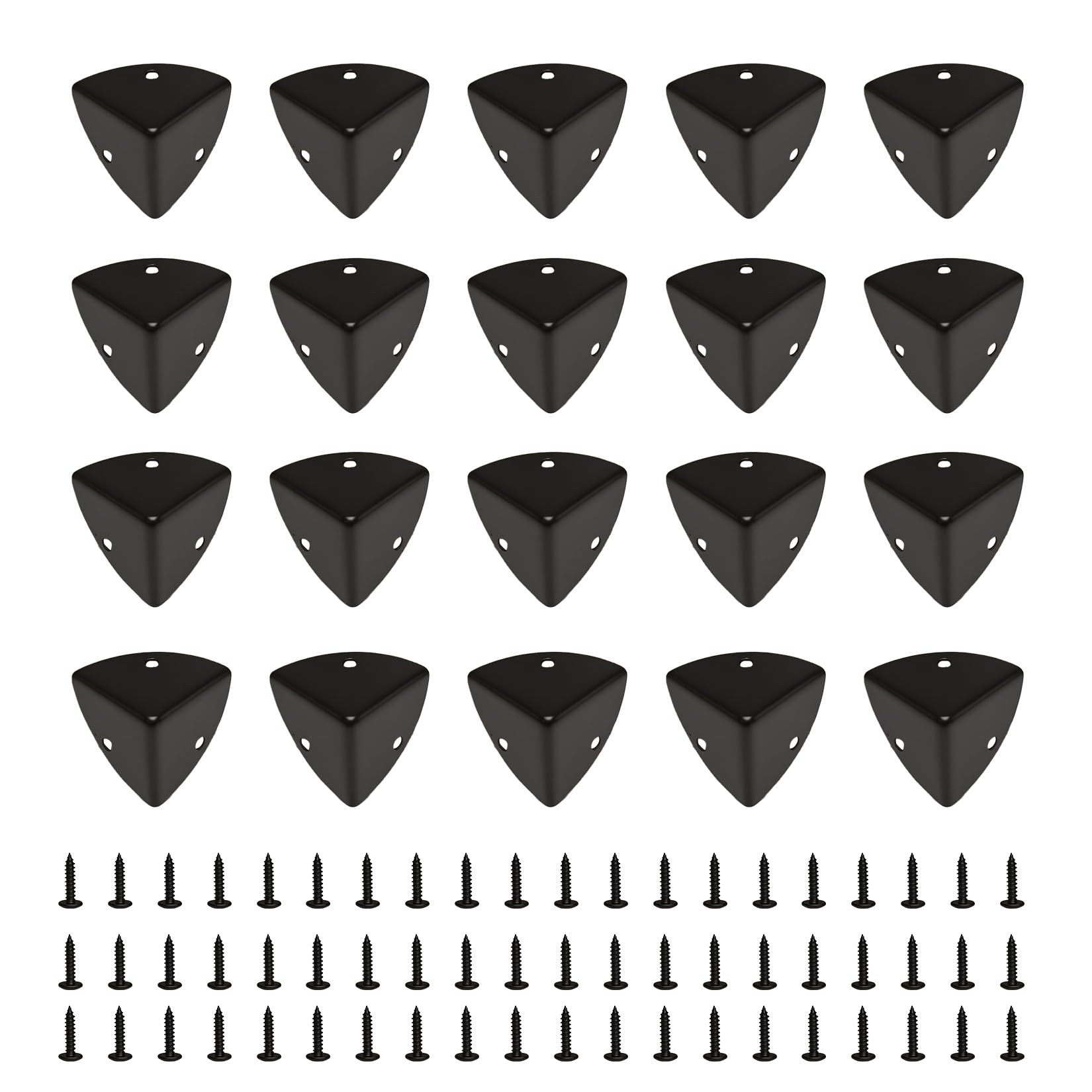 20 Pcs Black Metal Furniture Corner Guards, Decorative Right‑Angle Guards
